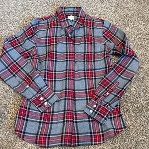 J crew womens flanne Plaid Shirt - Red and Gray